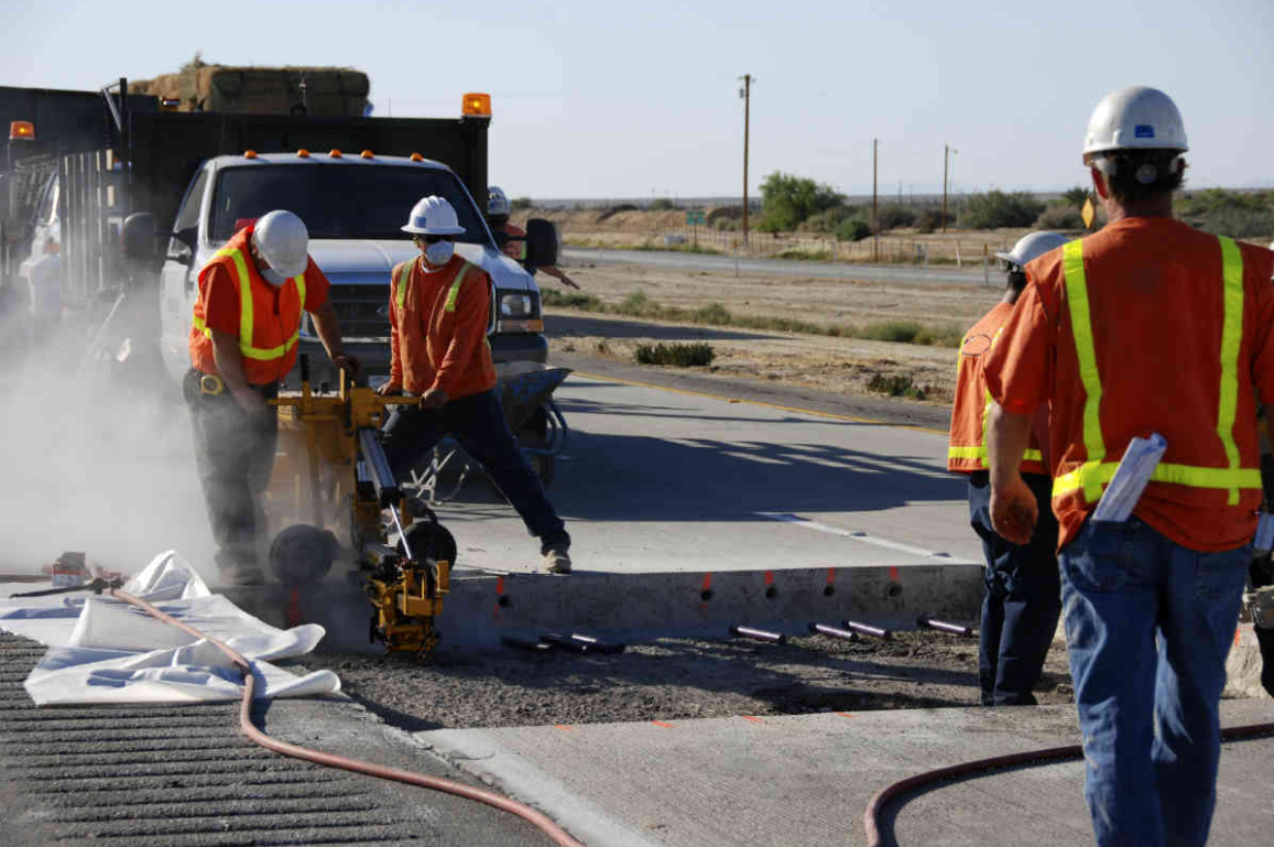construction workers on road